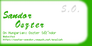 sandor oszter business card